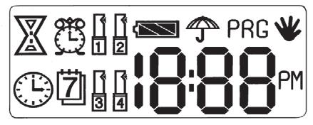 del lcd. Alla fine dei cinque secondi viene visualizzata la pagina principale con l orologio, l indicatore di carica della batteria e viene abilitata la scansione del menù principale.