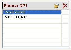 Mentre per inserire nuovi DPI, selezionare il comando Scegli DPI, si attiva l elenco dei DPI presenti in archivio.