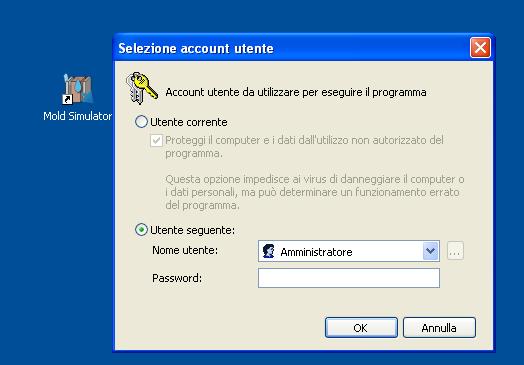 Per avviarlo come amministratore: Windows XP: se non siete un utente con diritti di