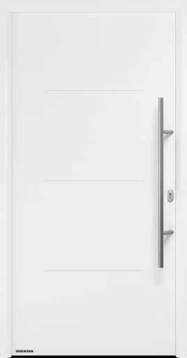 : finitura promozionale Decograin Titan Metallic CH 703 Maniglia in acciaio inox HB 38-2 su battente in acciaio, finestratura continua: triplo vetro isolante, all esterno vetro di sicurezza