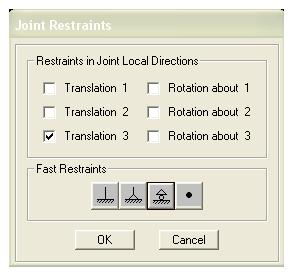 Selezioniamo il nodo 8 > Assign > joints > Restraints associamo il vincolo carrello (fig.