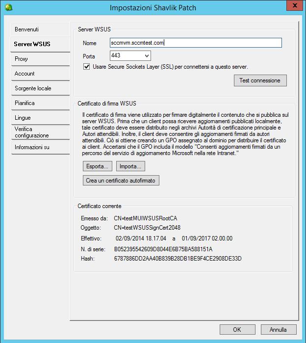 Preparazine per l'utilizz di Shavlik Patch Scheda server WSUS La scheda Server WSUS viene utilizzata per cnfigurare in che md il cmpnente aggiuntiv cmunicherà cn il prpri server WSUS.