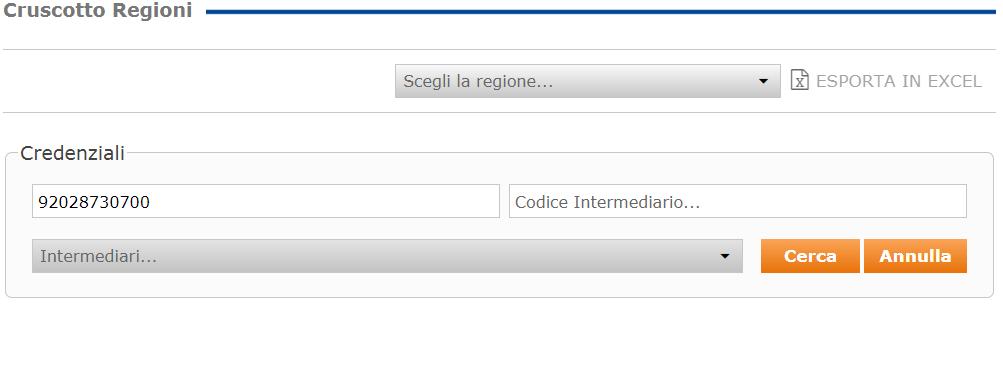 Per visualizzare l operatore del servizio per il lavoro da abilitare, l operatore regionale dovrà selezionare il menu a tendina in grigio Intermediari : Figura 5 - Elenco Intermediari trovati A valle