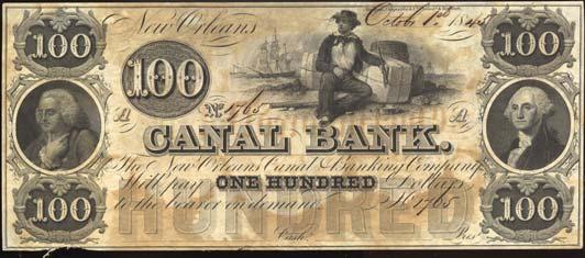 - 100 Dollari 1845 - Canal Bank RRR - New