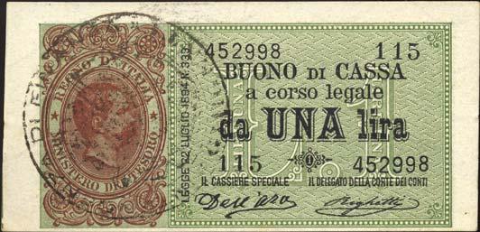 I (1878-1900) 5 Lire 04/09/ 1901 - Serie 1223-1452 - Alfa 48;
