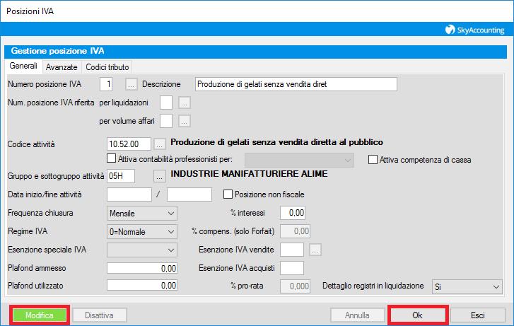 Dalla finestra di dettaglio, clicca sul tasto verde "Modifica" per sbloccare i campi e rendere possibile