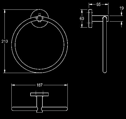 anello per  177x65x198 mm Porta salviette ad anello per