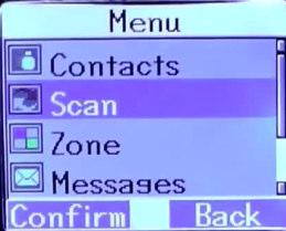 Mentre per ATTIVARE la scansione, avete 2 modalita. O da menu della radio cliccando su SCAN For activated the SCAN you have 2 possibility.