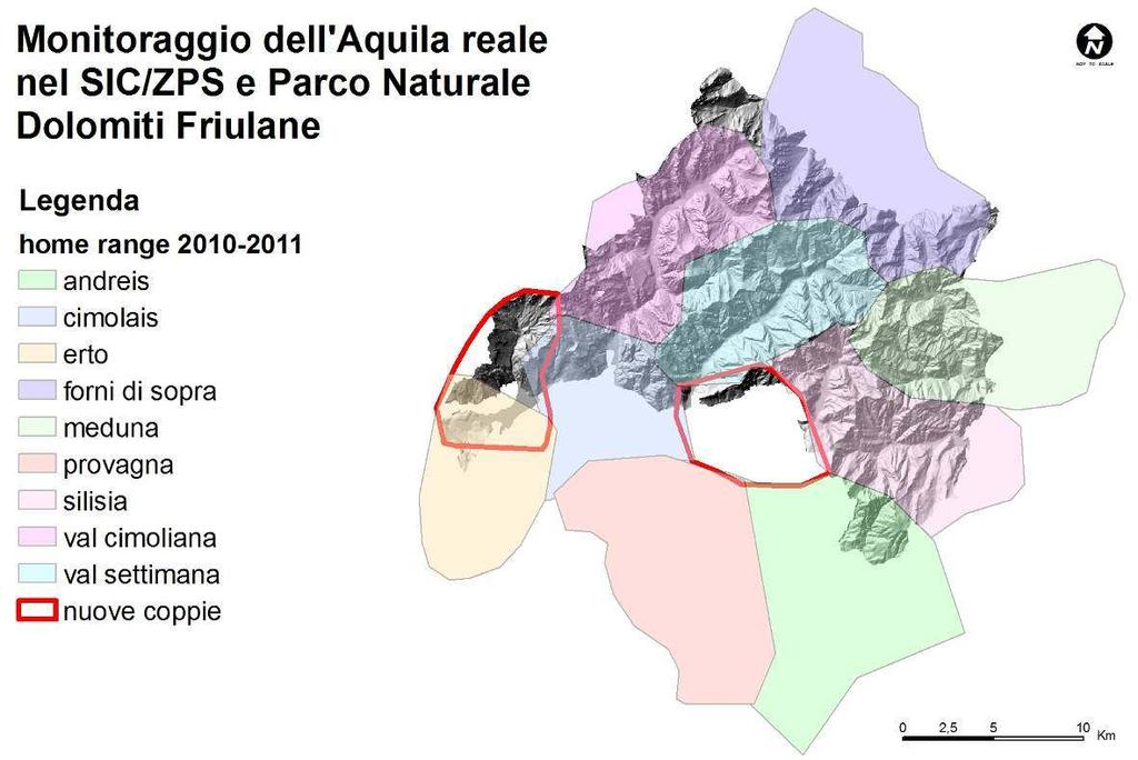 3) Val Cimoliana, 4) Val Settimana, 5) Fornese, 6) Canali di Meduna, 7) Val Silisia-Giere, 8) Andreis e Val Molassa, e le 2 nuove coppie di Erto e di Claut (Fig. 3).