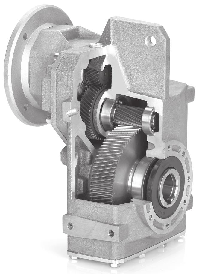 Aluminum & cast iron shaft mounted gearboxes A modular and compact product Gears Hardened and ground gears Alloy housing Is