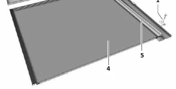 Scossalina superiore lato destro 4. Modulo fotovoltaico 5.