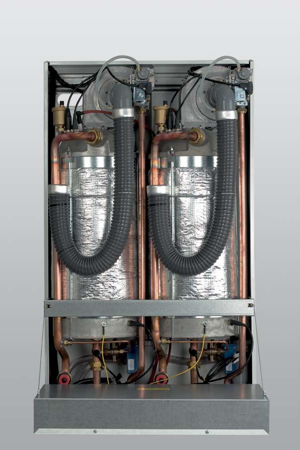 Tehnologija Jedinica Premix se sastoji od modulirajućeg gasnog ventila integrisanog sa ventilatorom velikog napora. Sistem garantuje idealan odnos smeše u svakom radnom režimu.
