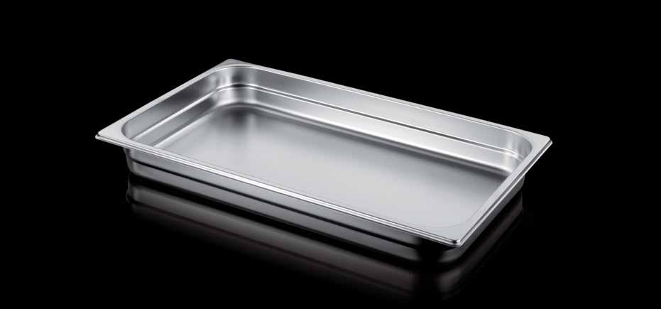 CONTENITORI IN ACCIAIO INOX STAINLESS STEEL CONTAINERS AISI 304 1.4301 UNI EN 631-1 MOD. COD. SP. / THK. FIN. H LT. 162 264 MOD. 1/4 Esterno/outside 264x162 mm BA14020 0,7 mm BA 20 mm BA14020.