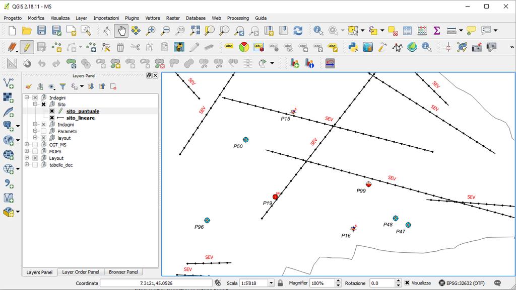 4 Carta delle Indagini Per aprire il progetto fare doppio click sul file MZS.qgs oppure da QGIS usare il menù Progetto Apri.