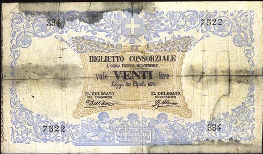 Lira 21/09/1914 - Serie 41-160 - Alfa 11; Lireuro 3B - Dell Ara/Righetti FDS 50 5374 Lira 28/12/1917 -