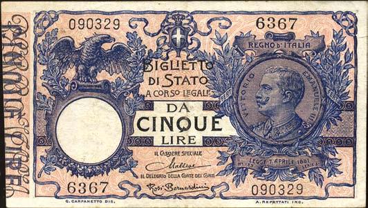 Pieghe pressate BB+ 50 5382 10 Lire 11/10/1915 - Serie 2101-2880 - Alfa 78; Lireuro 17D R - Giu.