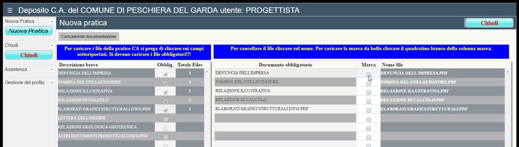 marca da bollo per la DENUNCIA DELL IMPRESA