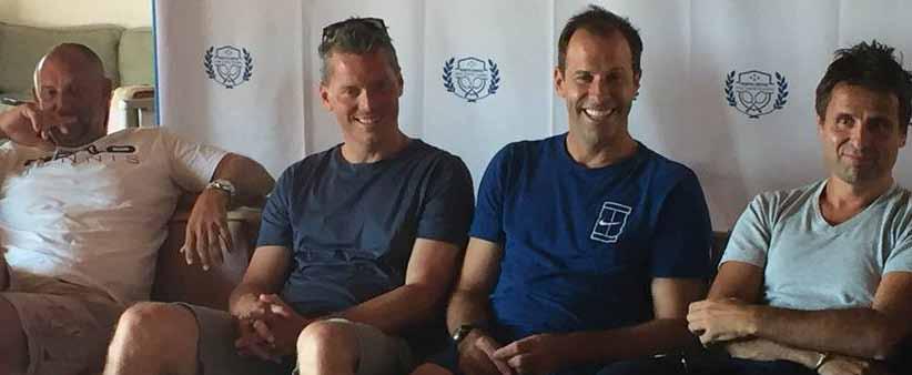Thomas Enqvist, Thomas Muster, Greg Rusedski e Fabrice Santoro (nella foto 1 durante la conferenza stampa di presentazione) sono stati i primattori del Porto Cervo Star Tennis Classic, seconda