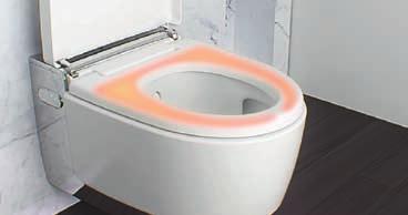 Riscaldamento del sedile del WC Il sedile ergonomico del WC, realizzato in duroplast di alta qualità, offre una funzionalità di riscaldamento integrata.