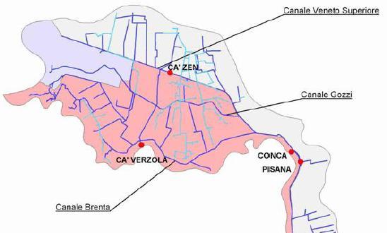 Figura 5: Rete idrografica dell Isola di Ariano, da PAT di Ariano nel Polesine 3.