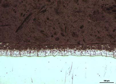 a) b) c) d) e) f) Fig. 4 Danneggiamento delle fasi intermetalliche per flessioni di 30 C: a) Pb 0% zona compressa, b) Pb 0% zona tesa, c) Pb 0.2% zona compressa, d) Pb 0.