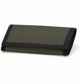 29 Portafoglio con velcro BG40 Ripstop 420D black/black: cursore in dimensioni: 11H x 26W x 15D cm superfi cie per la decorazione: 8 x 3 cm Adatto per