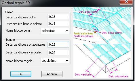 Generazione coppi e colmi 3D Il tratteggio delle falde di coperture è un valido strumento per la rappresentazione wireframe e bidimensionale dei coppi e tegole di copertura.