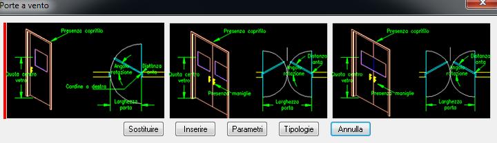 tutte e tre le porte è possibile decidere se generare o meno sia il coprifilo sia le maniglie, permettendo così il massimo della flessibilità sui dettagli da generare.