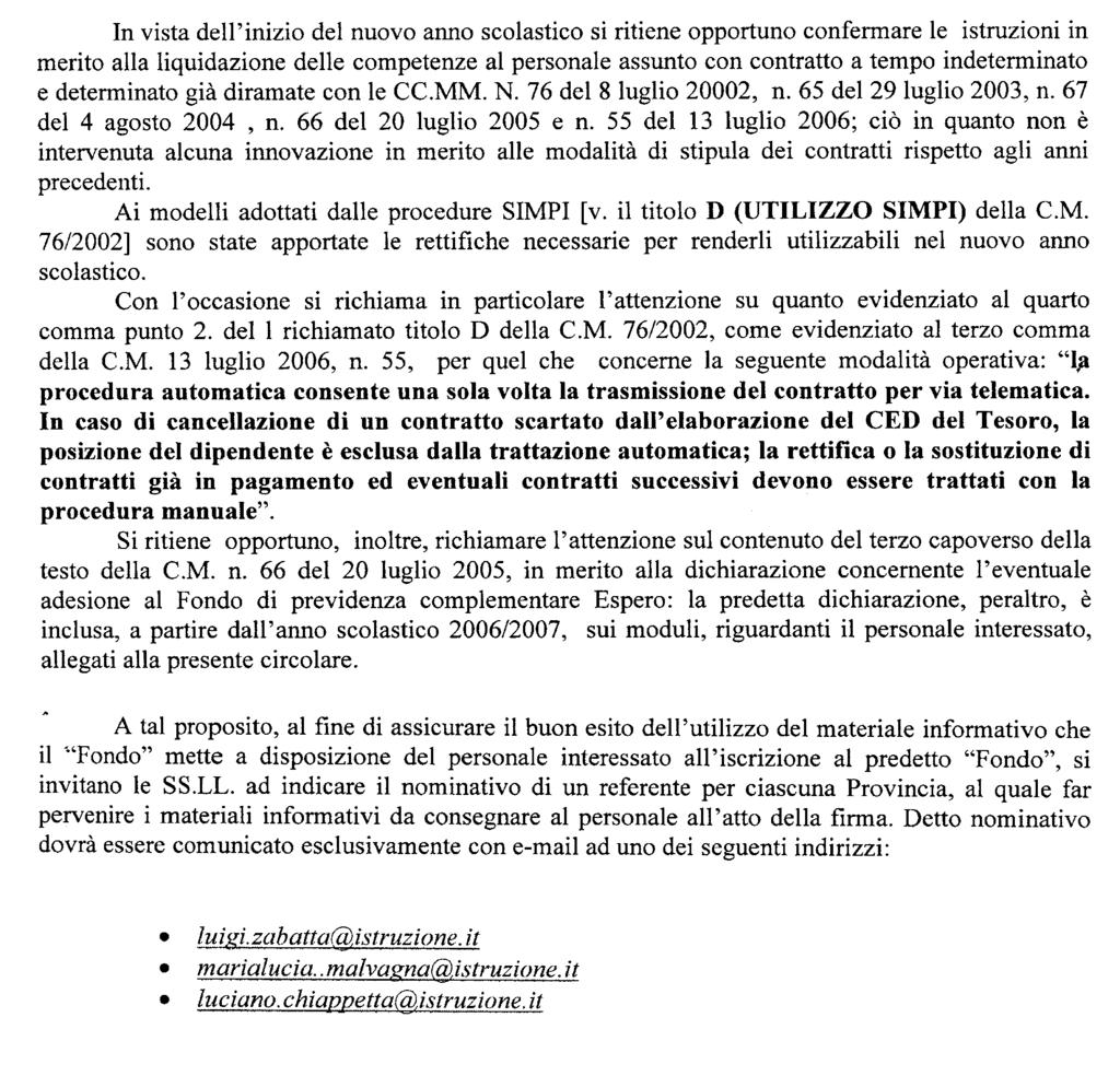 Circolare 22 giugno 2007, n. 54 (prot.