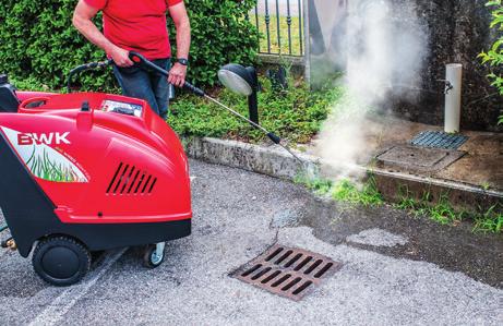 danneggiamenti Impiegabile su tutte le superfici (cemento, asfalto, aree piastrellate, terreno ecc) Ridotta rumorosità Facilità d'impiego Innovation in total weed removal technology using hot water.