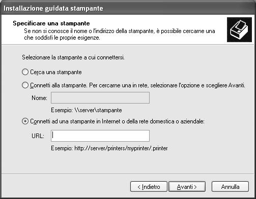 Esempio: http://192.168.100.201:631/epson_ipp_printer Per controllare l'indirizzo IP dell'interfaccia di rete, utilizzare EpsonNet Config.