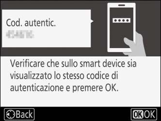 4 Fotocamera/smart device: controllare il codice di autenticazione.