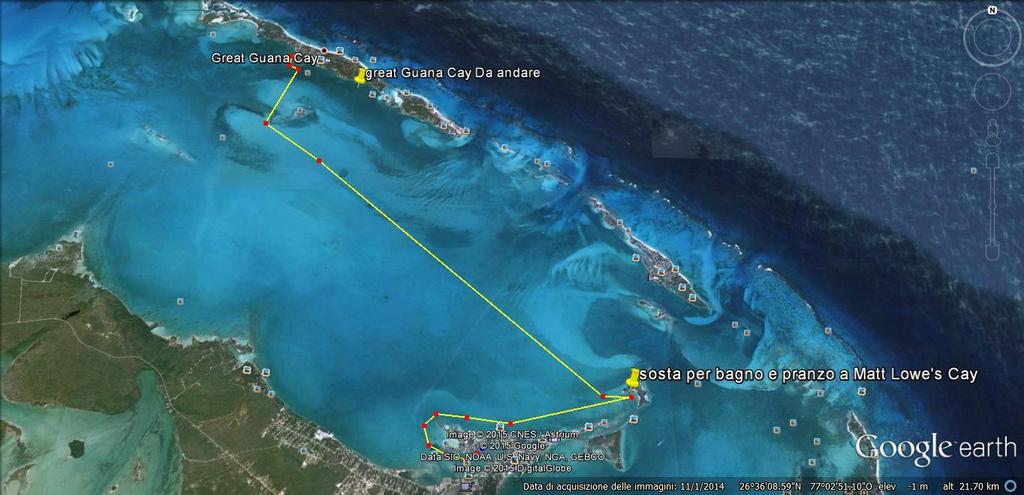 DOMENICA 3 MAGGIO Da Fishers Bay Matt Lowe s Cay (Isola privata ) : 9 Miglia - Partenza in orario normale per poter