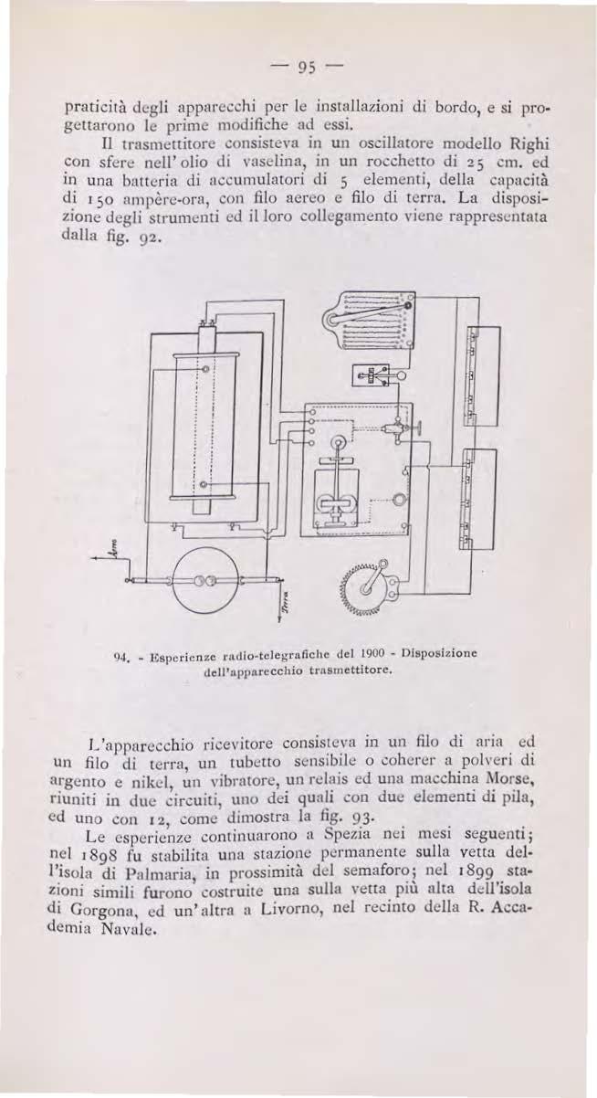 - 95 - pratici1à degli apparecchi per le installazioni di bordo, e si pro gettarono le prime modifiche ad essi.