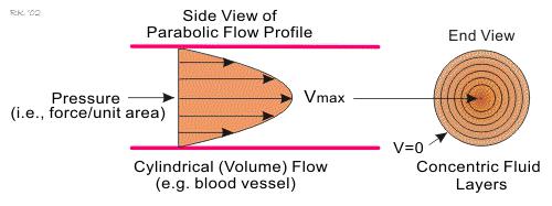 Flusso sangue attraverso il CVC: QUALITA Laminare: il fluido si muove