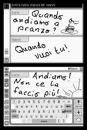 USG_HW_ManA_EUR_B3 01.08.2007 14:24 Uhr Seite 84 Schermo PictoChat 1 13 Uso della tastiera a schermo 2 3 La tastiera a schermo funziona proprio come la tastiera di un computer.