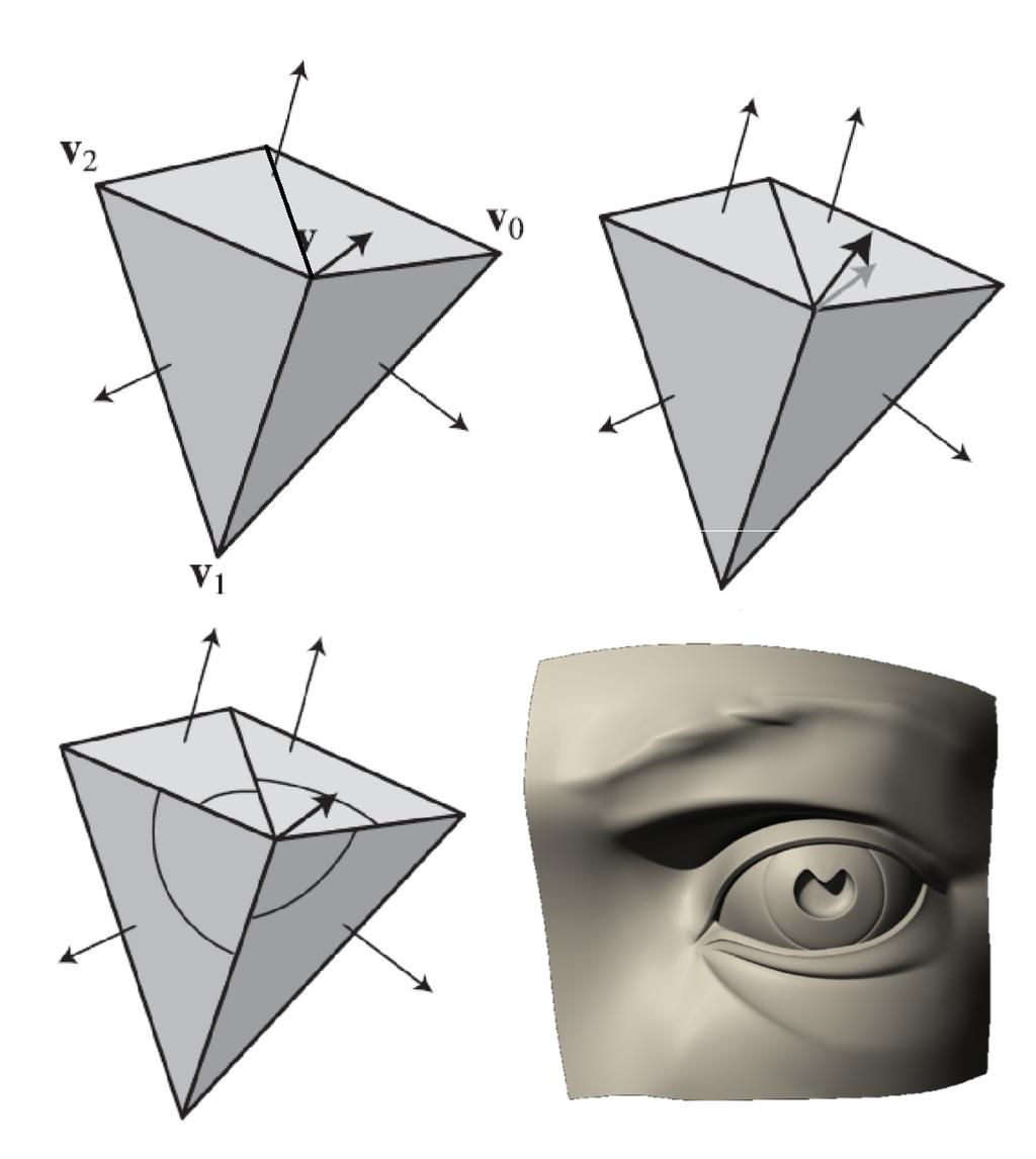 Mesh poligonali Geometria Geometria :: Curvatura Curvatura Misura quanto velocemente variano le direzioni delle normali.