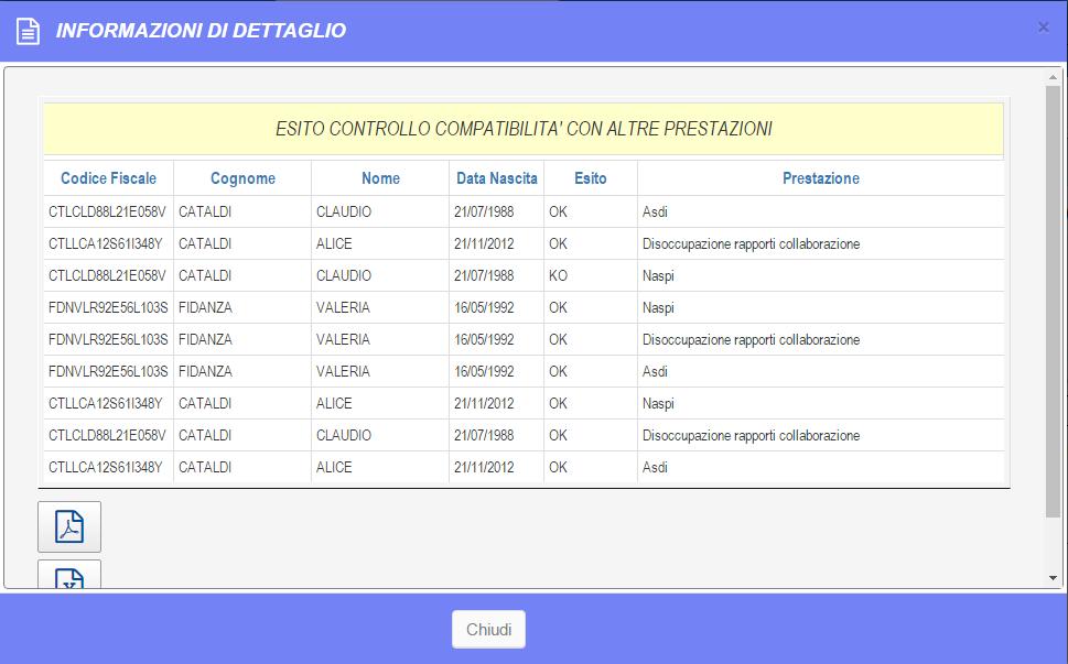 Esempio di schermata di dettaglio della colonna Compat.