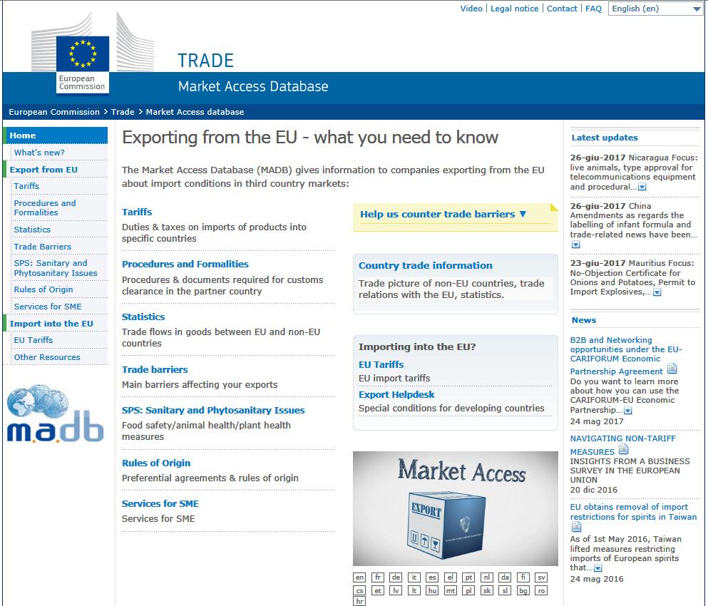 MADB MARKET ACCESS DATABASE