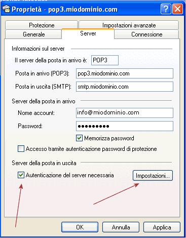 istruzioni: 1. Sempre nel menu Strumenti Account, selezionate l account da configurare e cliccate su Proprietà 2.