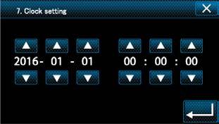 3 Impostazione dell'orologio ❸ 1. Premere ❸. <Schermata di modalità> Viene visualizzata la "Mode screen (Schermata di modalità)". 2. Selezionare "7. Clock setting (Impostazione dell'orologio)".