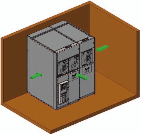 IAC AFL 12,5 ka 1s La protezione ad arco interno è garantita sui 3 lati del quadro, frontale e laterale. È possibile avere due soluzioni: 1.