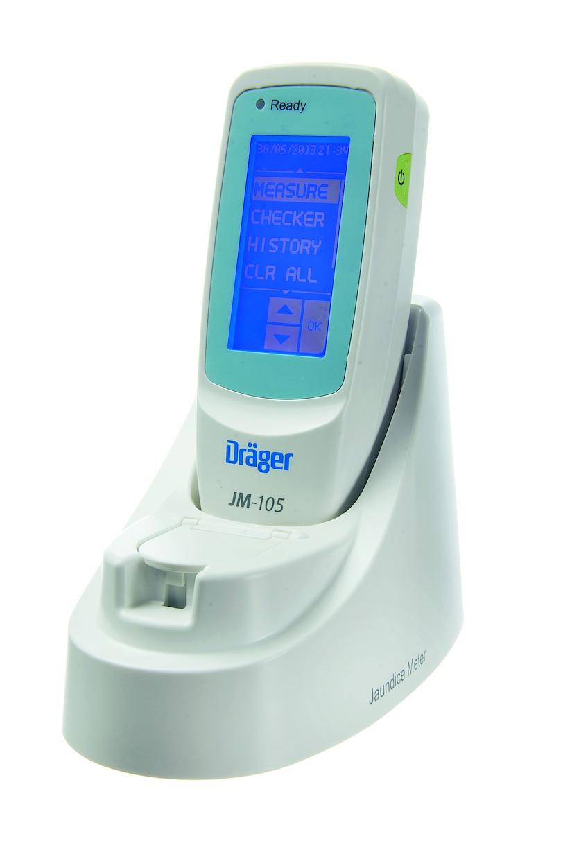 Bilirubinometro JM-105 Dräger Jaundice Management Il bilirubinometro JM-105 Dräger è caratterizzato da una qualità di screening che rimane invariata per l'intera vita utile del dispositivo,