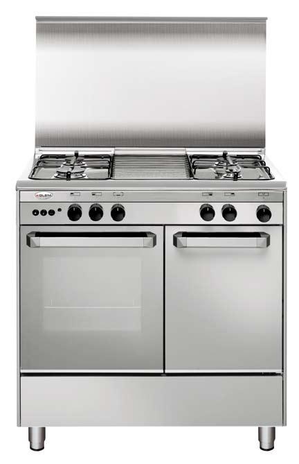 Unica 80x50 portabombola Ur85ai Inox Forno gas UR85AI 4 fuochi gas Griglie piano cottura maggiorate