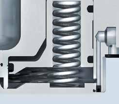 Otlre alla forza della molla, grazie alla funzione power, la superficie del pistone è soggetto all'apporto di aria compressa che aumenta le forze di ritenzione fino al 300 %.