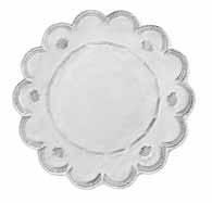 Tavola Tableware 9857/33 Sottopiatto Merletto Lace Charger cm. 33 Ø 9858/32 Sottopiatto Fiori Flower Charger cm. 32 Ø 9859/32 Sottopiatto Righe Stripe Charger cm.