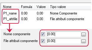 Opzione Descrizione Nome componente e File attributi componente funzionano in combinazione. Presentano un formato di denominazione fisso: Px_name e Px_attrfile. Non modificare il nome fisso.