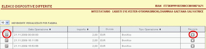 Nell elenco Ultimi Estratti Conto si possono analizzare le indicazioni, visualizzare il documento o scaricarlo e salvarlo in formato PDF come da immagine sottostante. 6.1.