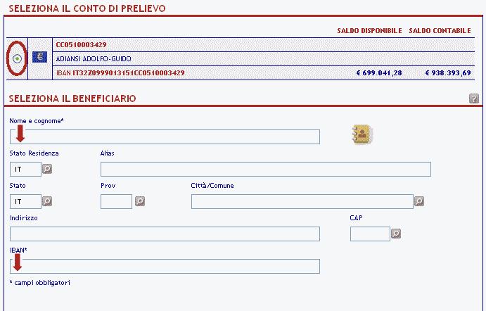 6.3 Bonifici / giroconti 6.3.1 Bonifici Questo è il comparto che consente di procedere nella compilazione e nell inoltro di varie tipologie di disposizioni di pagamento a livello nazionale ed estero.