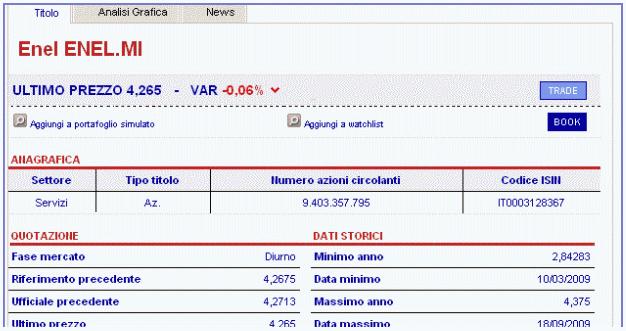 Azioni: è possibile la scelta per Tipologia di Mercato e Listino oppure a livello generale per Lettera iniziale ; Obbligazioni: è possibile la scelta per Tipologia di Mercato, obbligazione ed